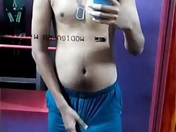 Indian shaved boy masturbates