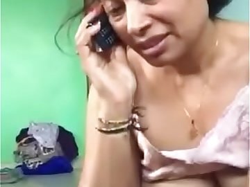 Indian aunty in white bra jerking young lovers cock